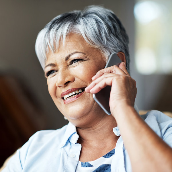 elderly woman on phone